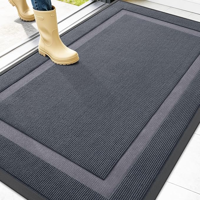 OLANLY Front Door Mat Outside 47x32, All-Season Heavy-Duty Rubber Doormat | by OLANLY
