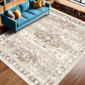Beige Boho Rug for Living Room 8x12 by HazoHaus
