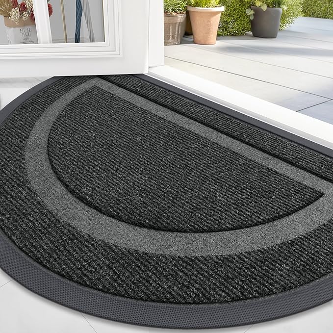 OLANLY Half Circle Front Door Mat Outside 71x47 All-Season Rubber Doormat | by OLANLY