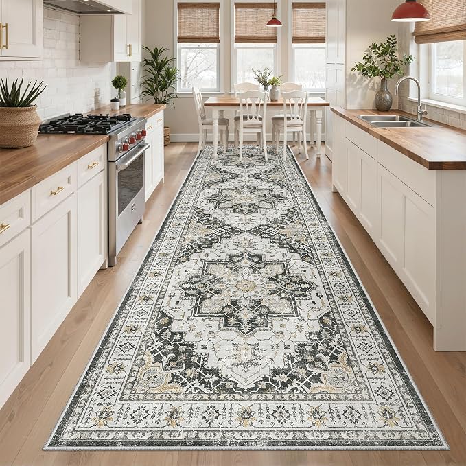 Madane Hallway Runner Rug 3x10 Washable Kitchen Runners 10ft, Soft Low-Pile by Madane