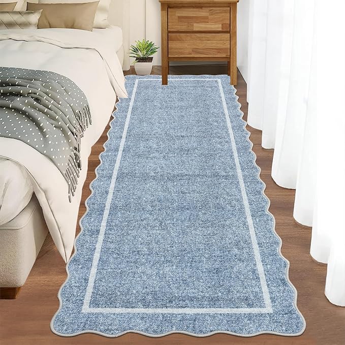 GarveeHome Scalloped Washable Kitchen Runner Rug 2x8 Non Slip, Non Slip Boho - Image 3