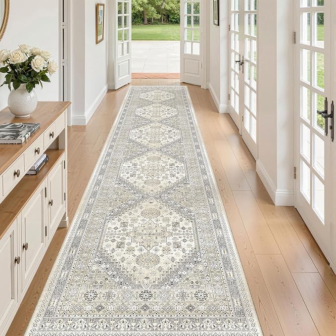 2'6 x 12' Runner Rug Non Slip, Washable Kitchen Rugs, Living Room, Long Rug - Image 3
