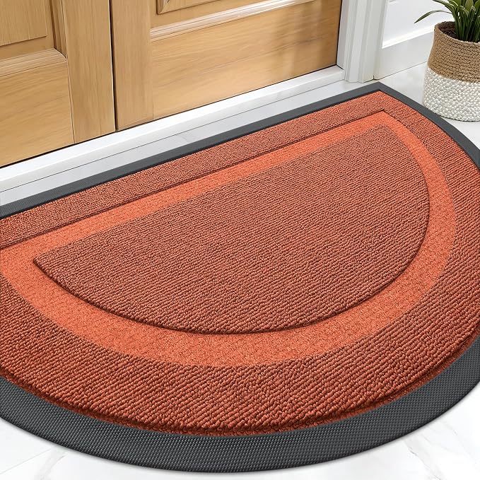 OLANLY Half Circle Front Door Mat Outside 33x21 All-Season Rubber Doormat | by OLANLY