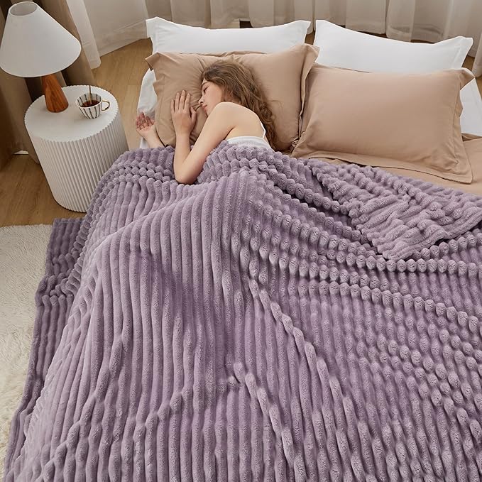 Bedsure GentleSoft Light Purple Fleece Blanket for Couch - Cozy Soft Blankets for Women, Cute Small Throws for Girls, 108x90 Inches