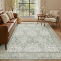 Soalmost 5x7 Area Rug Low Pile Washable Trendy Faded Style Rug, Foldable Stain by Soalmost