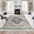 6x9 Area Rugs for Living Room, Large Washable Rug, Dining Room, Low Pile by Zesthome