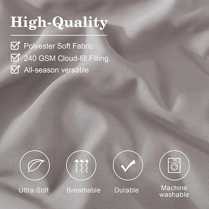 Monbix King Size Comforter Set - 7 Pieces Bed in a Bag King, Cloud Purple Bedding Sets with Comforter, All Seasons Down Alternative Comforter Bed Set with Sheets, Pillowcases & Shams