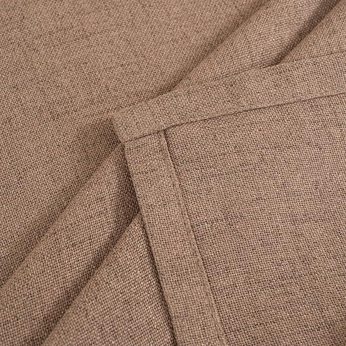 YoungsTex Mocha Brown Linen Semi Sheer Curtains 52 X 72 Inch Length | Light - Image 9