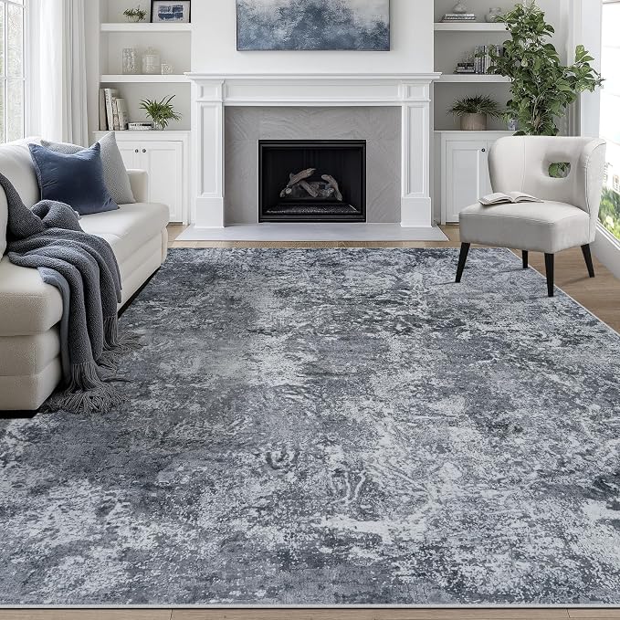 Aelenmu 9x12 Area Rugs for Living Room Washable Bedroom Dining Room Black | by Aelenmu