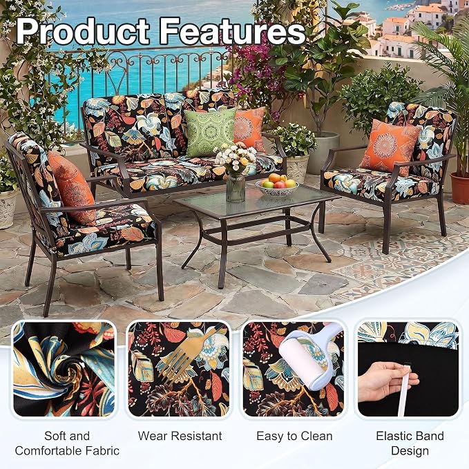 Waterproof Outdoor Cushion Covers, Stretch Patio Slipcovers | UV Resistant - Image 7