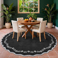 GarveeHome Large Round Rug 8ft Scalloped Washable Circle Living Room Rug | Soft by GarveeHome