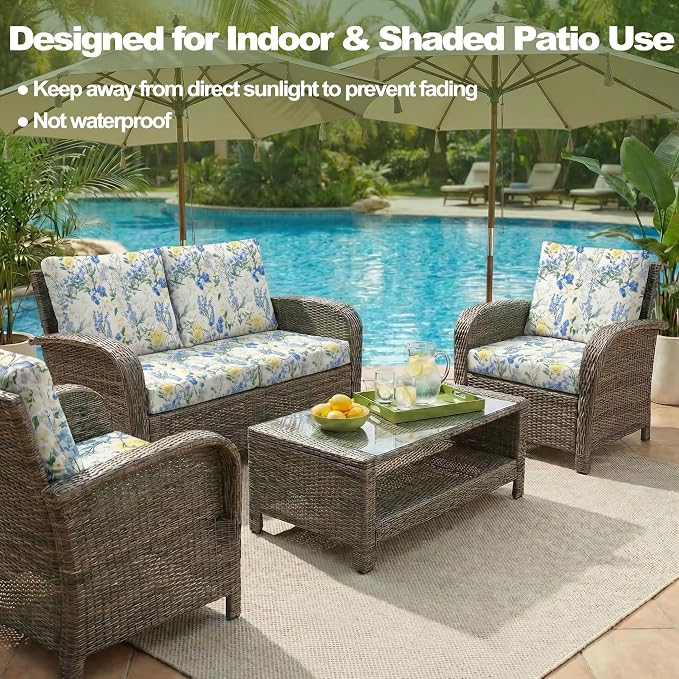 CALBODE 12 Pcs Stretch Indoor/Outdoor Seat Cushion Covers, - Image 5