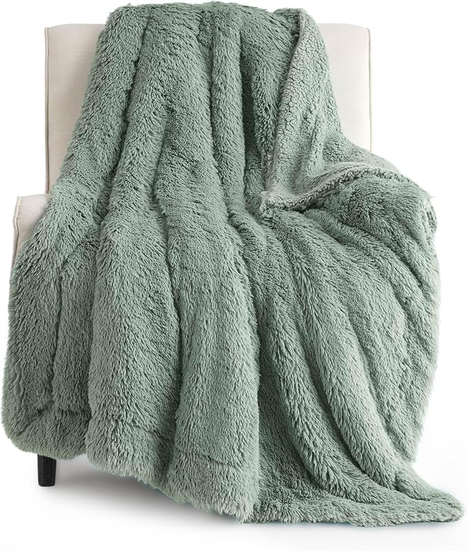 Bedsure GentleSoft Fluffy Sage Green Throw Blanket, Sage Green Decor by Unknown