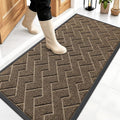 OLANLY Front Door Mat Outside 47x23, All-Season Absorbent Rubber Doormat | Brown by OLANLY