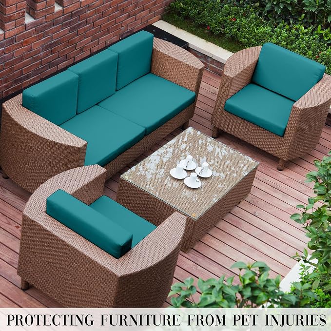 8PCS Patio Cushion Covers.Patio Furniture Couch SeatSlipcovers | Washable - Image 6