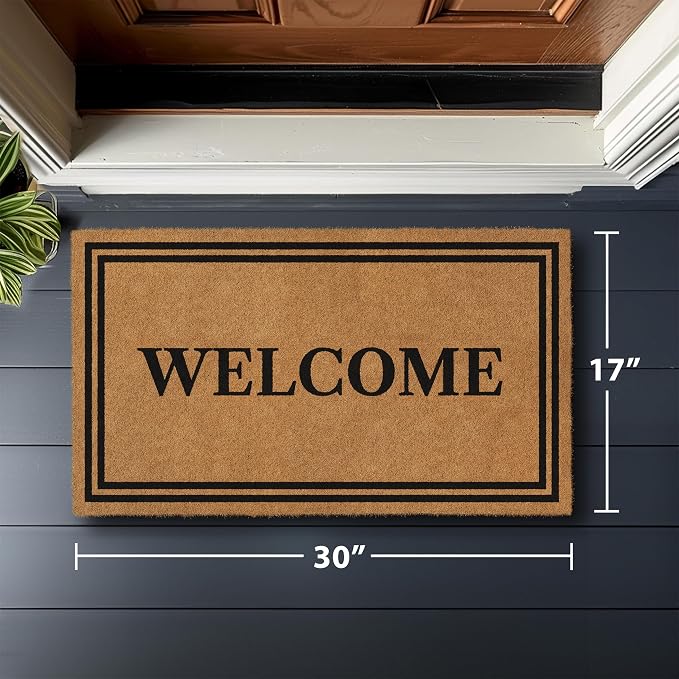 Barnyard Designs Natural Coco Coir Non-Slip Doormat | Heavy-Duty Welcome Mat - Image 3