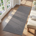 Findosom Washable Runner Rug 2x6, Geometric High-Low Textured Non Slip Hallway by Findosom