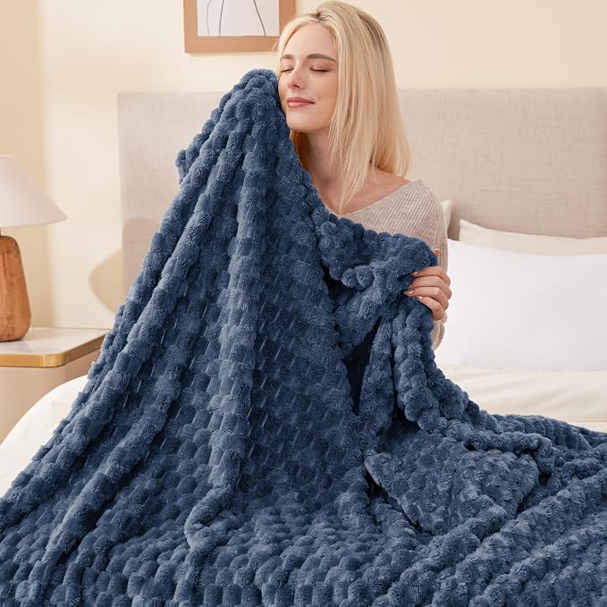 EXQ Home Gentle Soft Fleece Throw Blanket – Cozy Lightweight 3D Imitation - Image 3