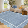 GarveeHome Scalloped Washable Rug 4x6, Non-Slip Entryway Rug, Bordered by GarveeHome