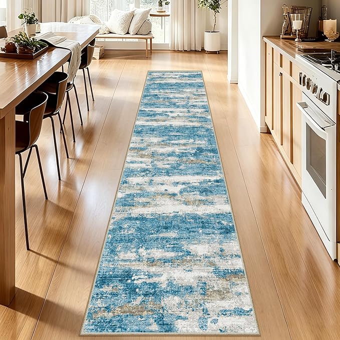 2x10 Runner Rug Non-Slip，Modern Abstract 10ft Washable Runner Rugs - Image 6