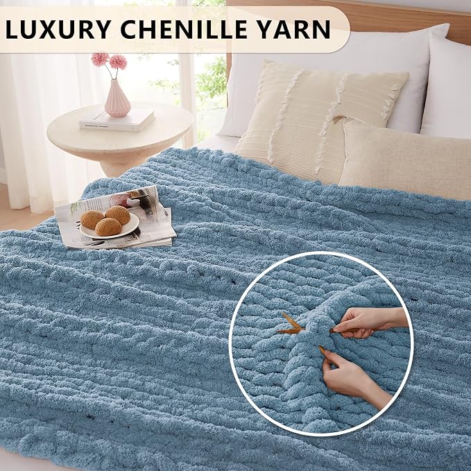 L'AGRATY Chunky Knit Throw Blanket - Image 3