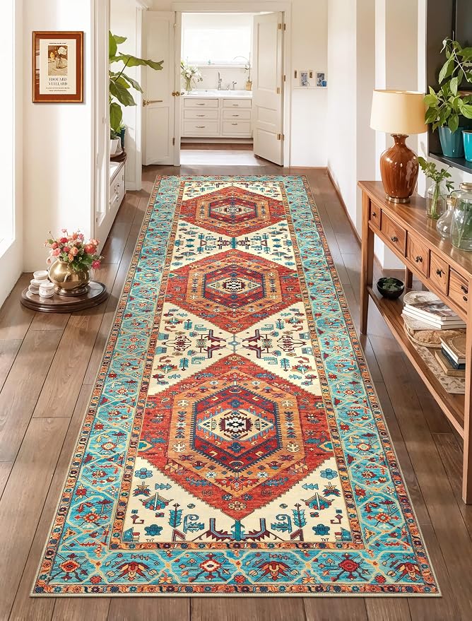 SERISSA 2'6"x8' Washable Non Slip Boho Runner Rug by SERISSAHomeDecorCollection