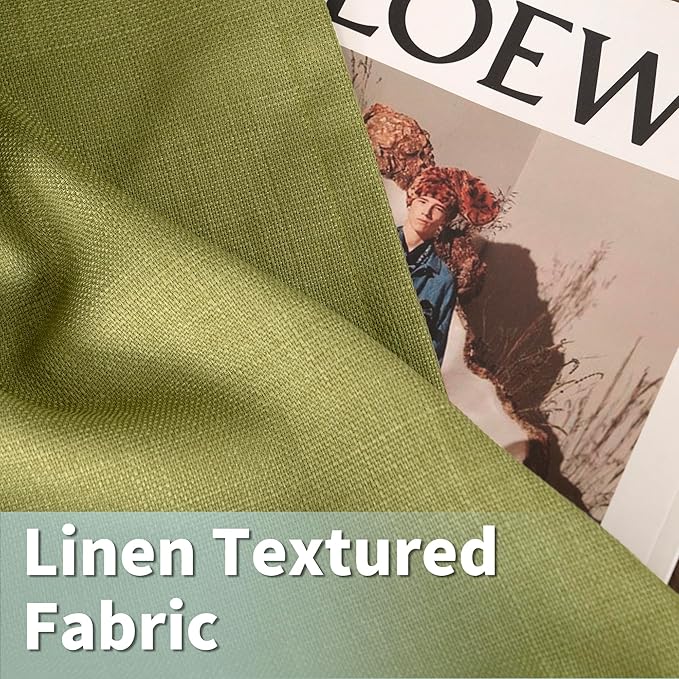 Moss Green Linen Curtains 72 inches Long - Image 2