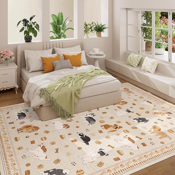DUKINO 8x10 Area Rug, Washable Dog Rugs - Image 7