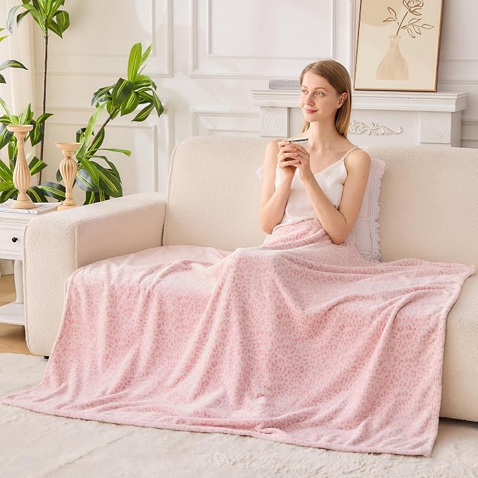 Edenleaf Leopard Print Blanket Fleece Throw - Image 2