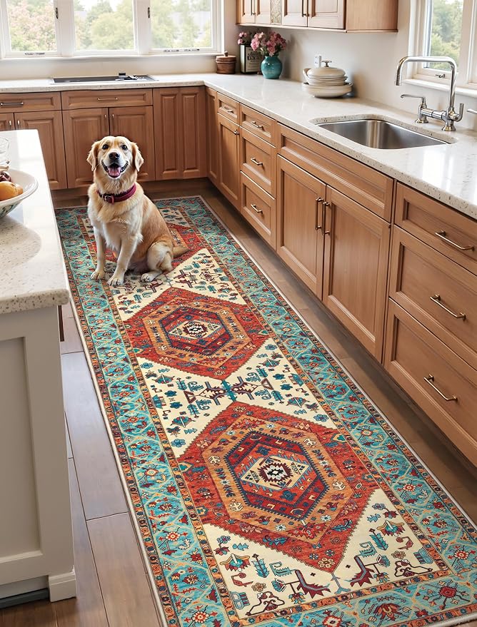SERISSA 3x8 Washable Non Slip Boho Runner Rug - Image 2