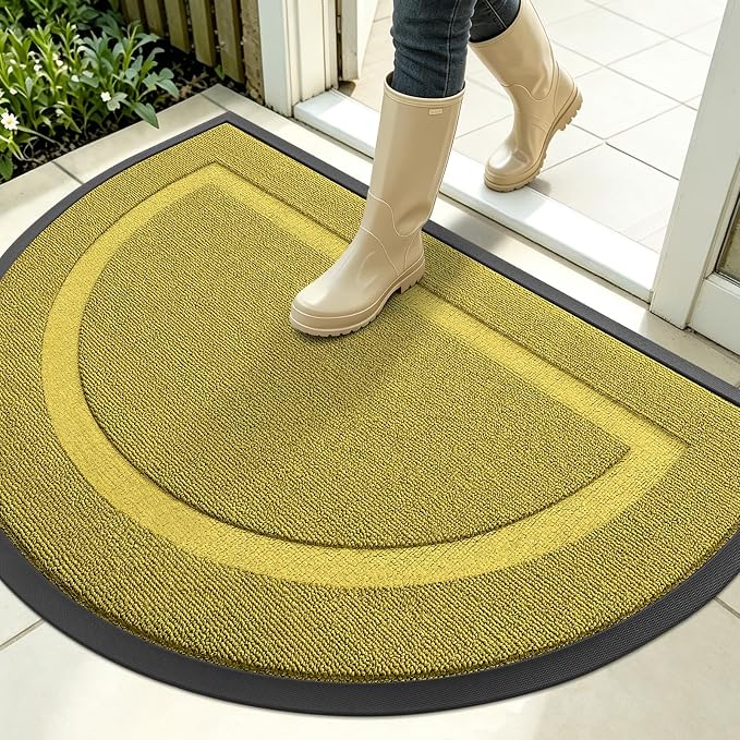 OLANLY Half Circle Front Door Mat Outside 35x23 All-Season Rubber Doormat | by OLANLY
