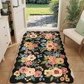 DUKINO 3x5 Area Rugs, Non Slip Floral Washable Rug by DUKINO