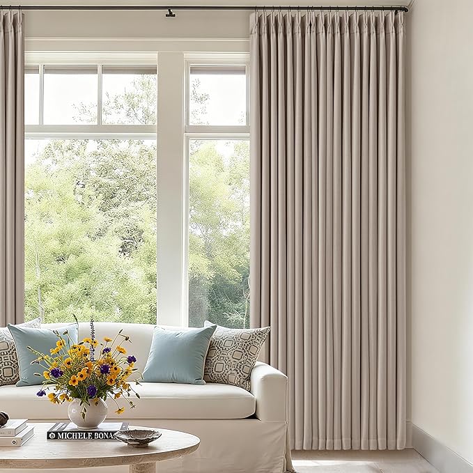 70 Inch Wide Blackout Curtains 84 Inches Long Pinch Pleated Burlywood Birch | by Twodrapes