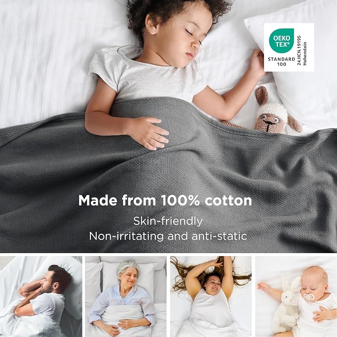 Bedsure GentleSoft 100% Cotton Blanket Queen Size - Image 2