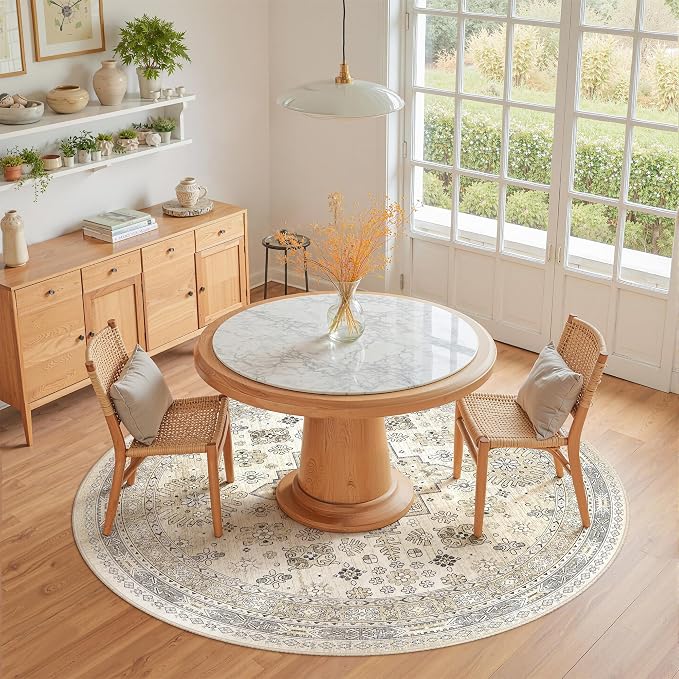 Round Rug 5ft, Circle Rug for Dining Room Table, Dining Room, Nursery Room - Image 9