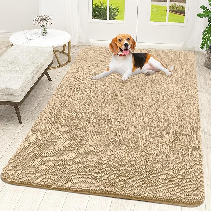OLANLY Dog Door Mat for Muddy Paws 59x35, Super Absorbent Chenille Mud Mat | by OLANLY
