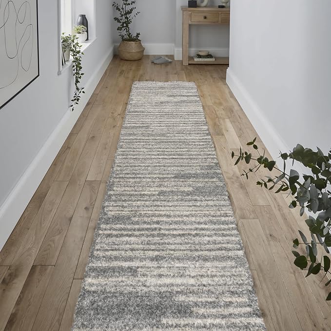 JONATHAN Y Khalil Modern Berber Stripe Gray/Cream Runner Rug, Contemporary - Image 4