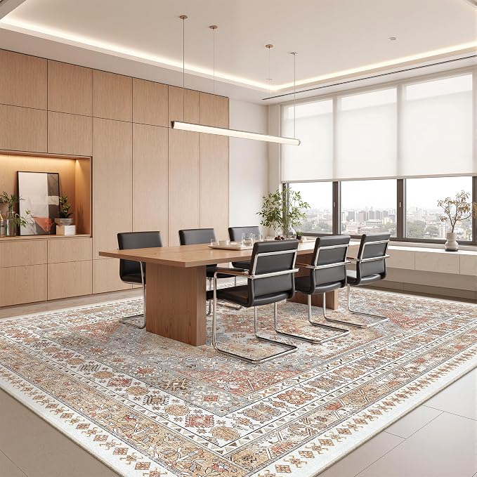 12x15 Area Rugs for Living Room, Large Washable Rug, Dining Room, Low Pile - Image 8