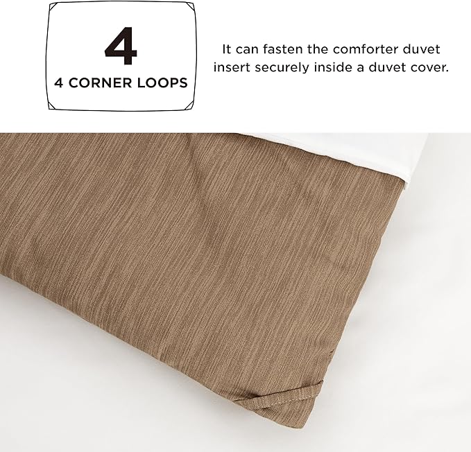 Bedsure Full Comforter Set - Brown Soft Bedding for All Seasons, Cationic Dyed Bed Set, 3 Pieces, 1 Full Size Comforter (82"x86") and 2 Pillow Shams (20"x26"+2")