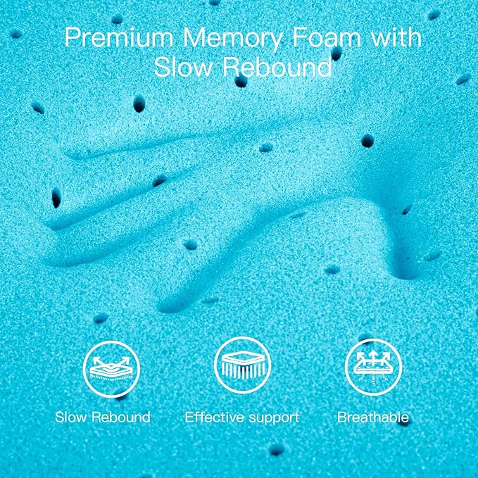 3 Inch Twin (39"x75") Memory Foam Mattress Topper, Cooling Gel Infused Mattress Pad, Soft Bed Topper for Pressure Relief Back Pain, Breathable, CertiPUR-US Certified