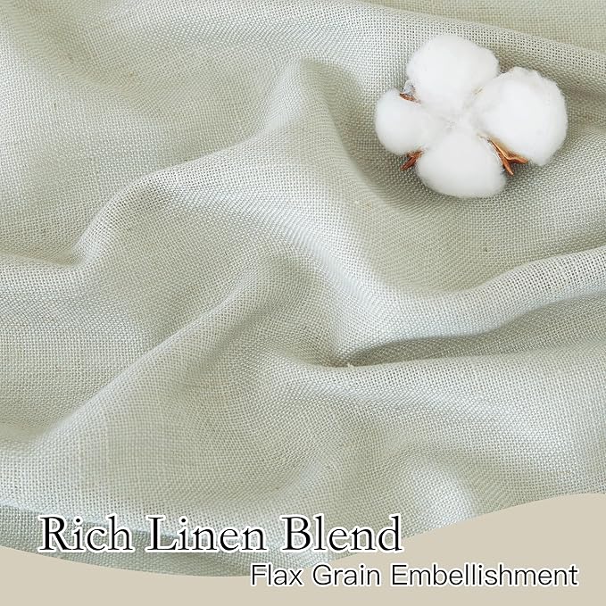 RYB HOME Farmhouse Boho Linen Sheer Curtains 90 inches Long - Image 2