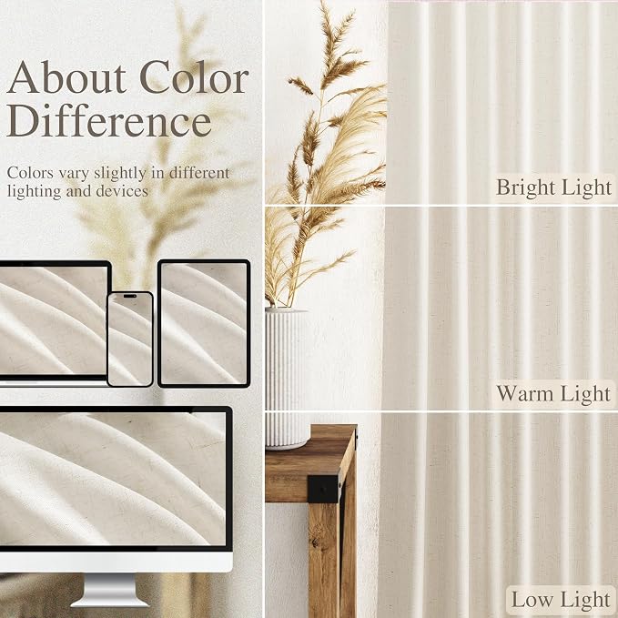 Modern Linen Curtains 96 Inches Long - Image 3