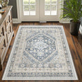 3x5 Washable Area Rug for Entryway Non Slip Rugs, Floral Soft Living Room Rug by Restydon