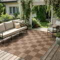 Lahome Checkered Easy Jute Living Room Rug, 5x7 Outdoor Patio Rugs Washable | by Lahome