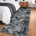 Tie-Dyed Dark Grey 2x6 Machine Washable Runner Rugs by JiaoBaba
