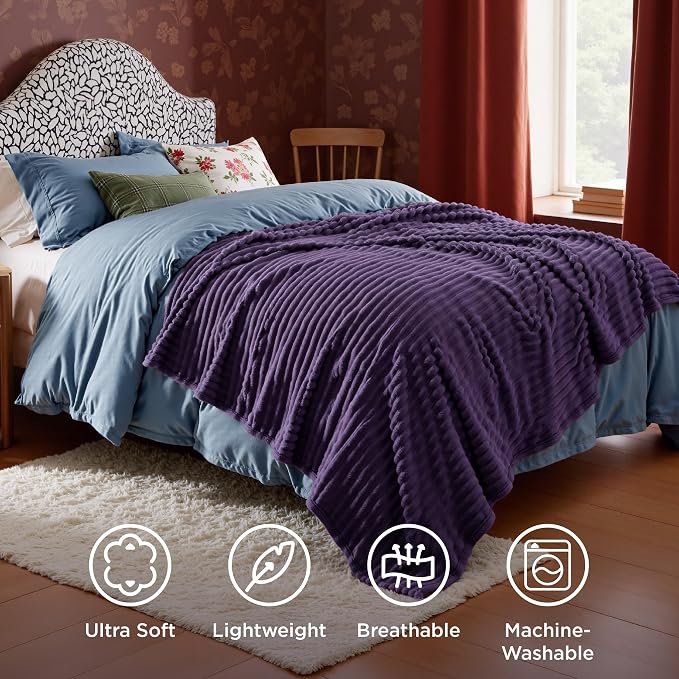 Bedsure Soft Purple Throw Blanket - Image 5