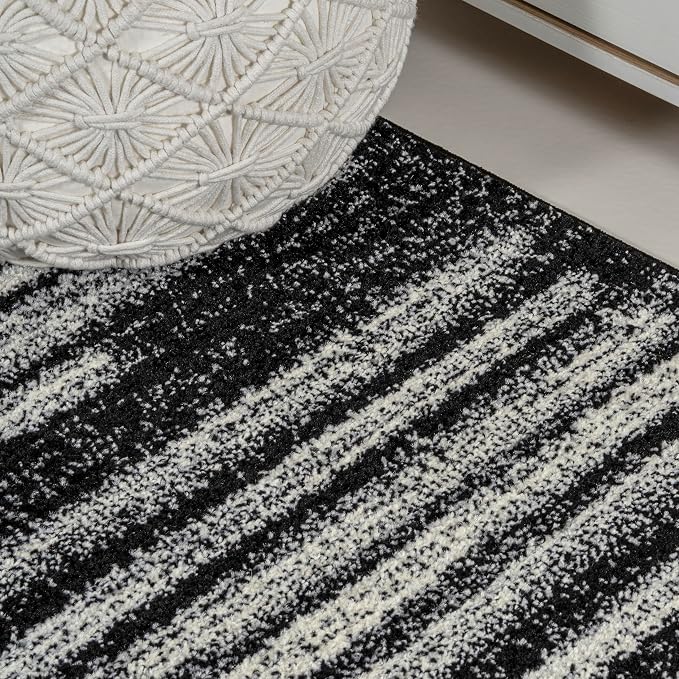 JONATHAN Y Khalil Modern Berber Stripe Black/Cream Indoor Area Rug, Contemporary - Image 4
