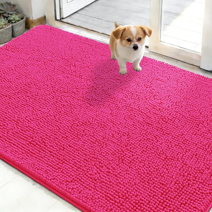 OLANLY Dog Door Mat for Muddy Paws 50x30, Super Absorbent Chenille Mud Mat | by OLANLY