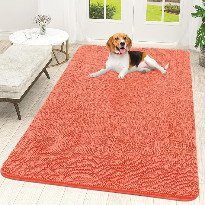 OLANLY Dog Door Mat for Muddy Paws 59x35, Super Absorbent Chenille Mud Mat | by OLANLY