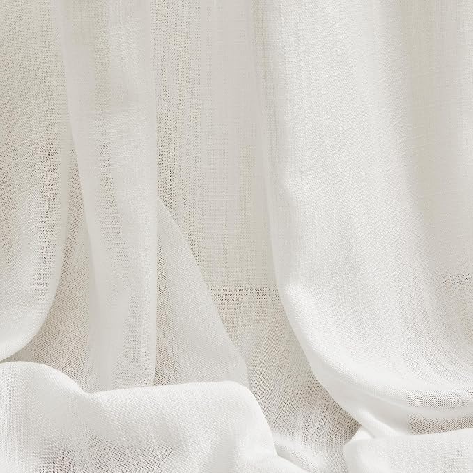 MYSKY HOME Short Curtains for Bedroom Small Windows, Light Filtering Sheer - Image 8